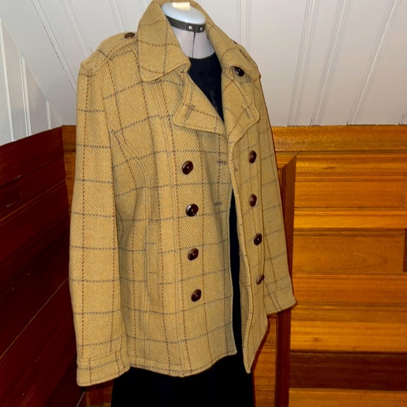 BNWT Spiewak Wool Peacoat, Green Plaid Tartan - Picture 2 of 6